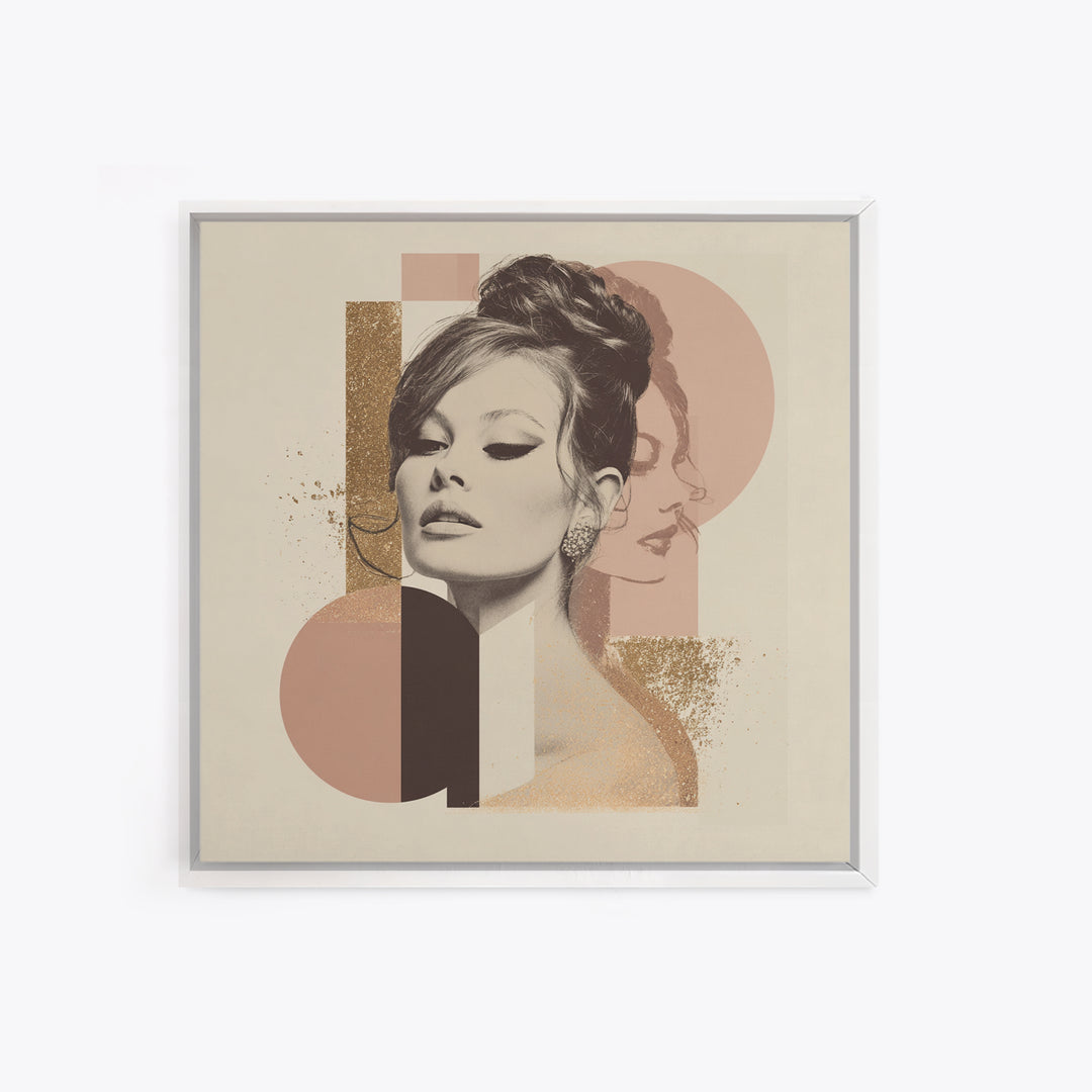 Mod 1960s Beauty Portrait Canvas Print, Hair Salon Art, African American Art, Living Room Decor, Fine Art, Style, Salon Sign, HSA-1x1-19