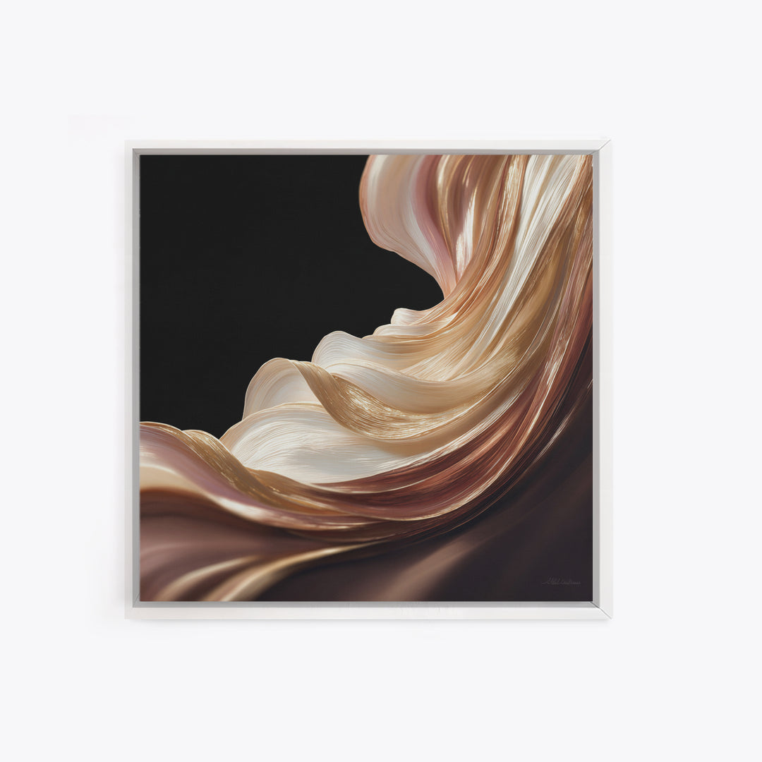 Abstract Hair Strands Forming Elegant Waves Canvas Print, Hair Salon Art, Printable Art, Living Room Decor, Fine Art, Style, HSA-1x1-3
