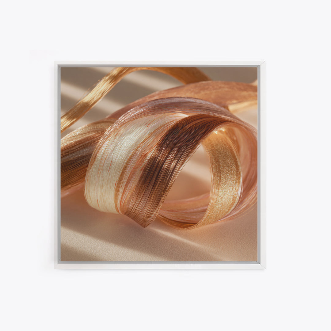 Hair Strands Turning into Abstract Ribbons Canvas Print, Hair Salon Art, Gallery Decor, Living Room Decor, Abstract Art, Style, HSA-1x1-69