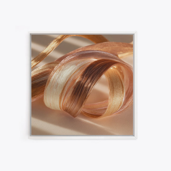 Hair Strands Turning into Abstract Ribbons Canvas Print, Hair Salon Art, Gallery Decor, Living Room Decor, Abstract Art, Style, HSA-1x1-69
