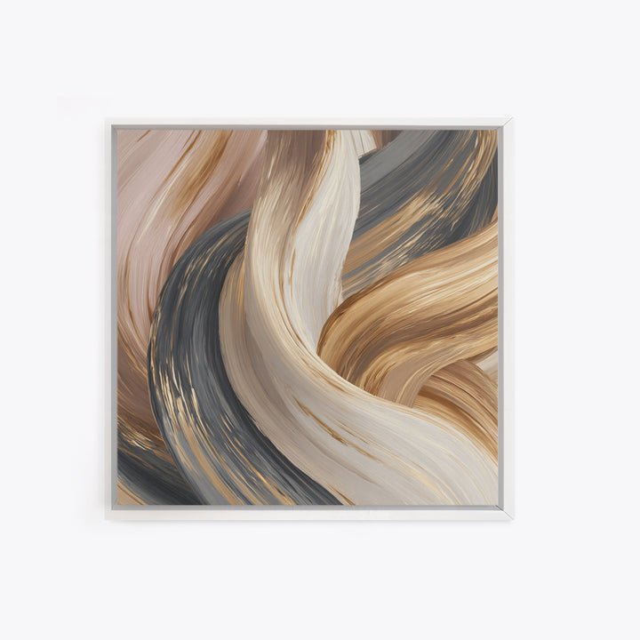 Abstract Hair Strands Forming Elegant Waves Canvas Print, Hair Salon Art, Wall Art, Living Room Decor, Fine Art, Style, HSA-1x1-99