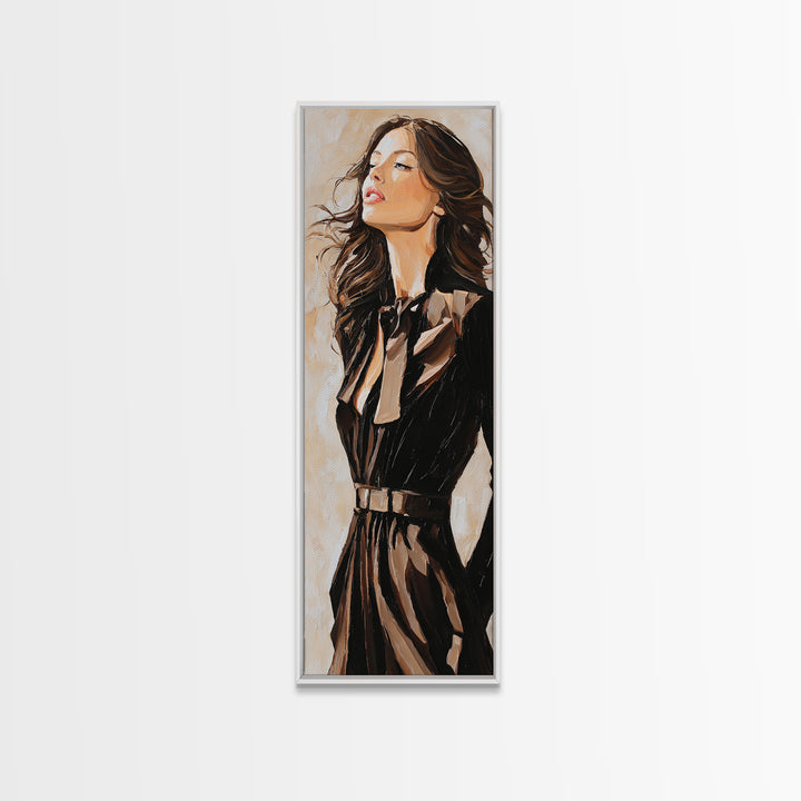 Fashion Portrait with Flowing Glossy Hair Canvas Print, Hair Salon Art, Fine Art Print, Living Room Decor, Fine Art, Style, HSA-1x3-13