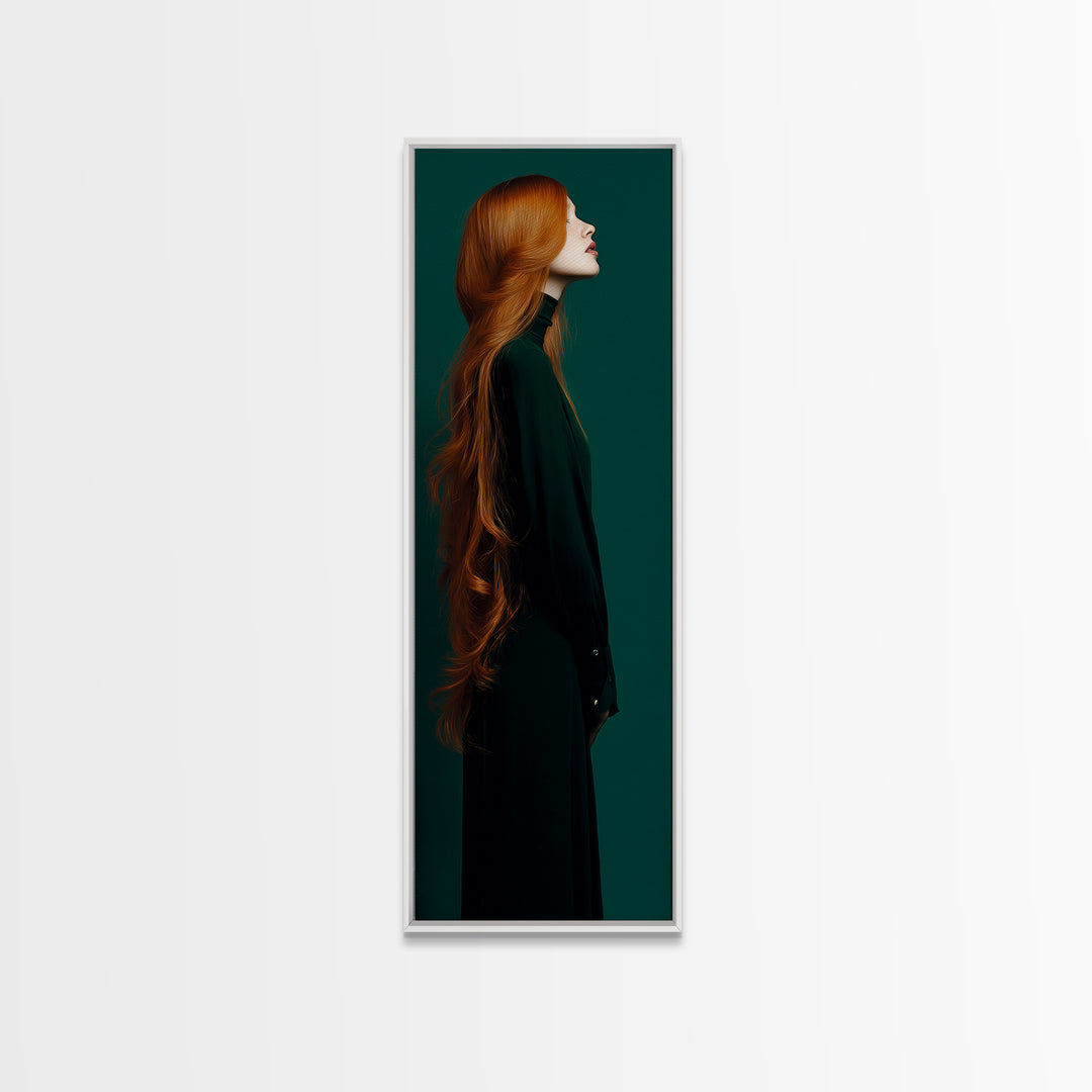 Copper Hair Silhouette Canvas Print, Hair Salon Art, Black Woman Wall Art, Living Room Decor, Fine Art, Style, Fine Art Print, HSA-1x3-22