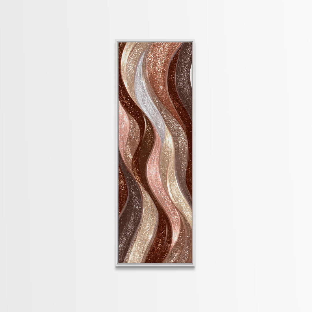 Abstract Hair Strands Forming Elegant Waves Canvas Print, Hair Salon Art, Printable Wall Art, Living Room Decor, Style, HSA-1x3-39