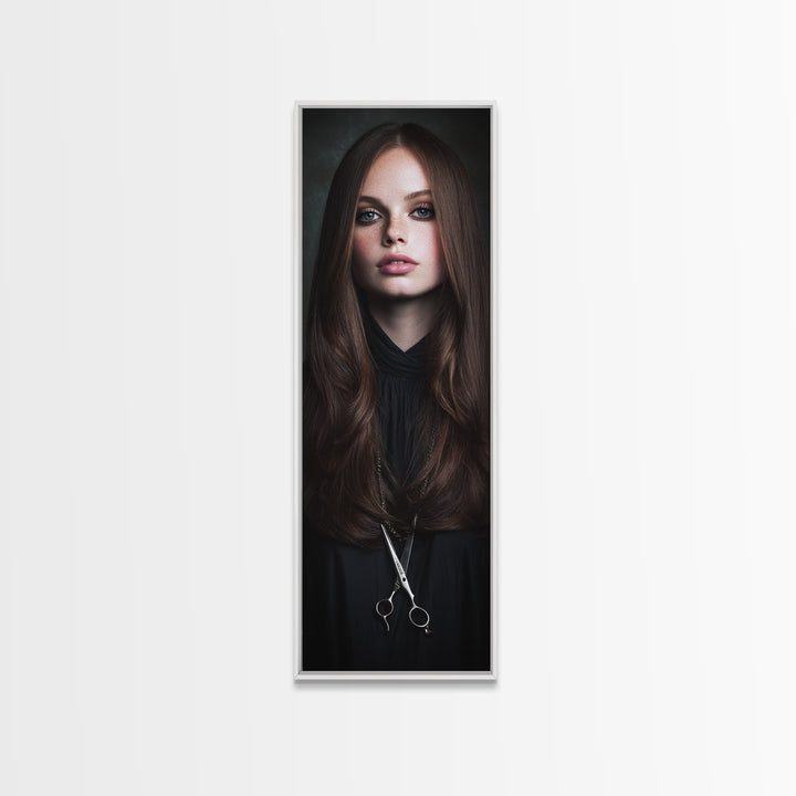 Glamour Face Portrait Canvas Print, Hair Salon Art, Contemporary Art, Living Room Decor, Fine Art, Style, Modern Art, HSA-1x3-44