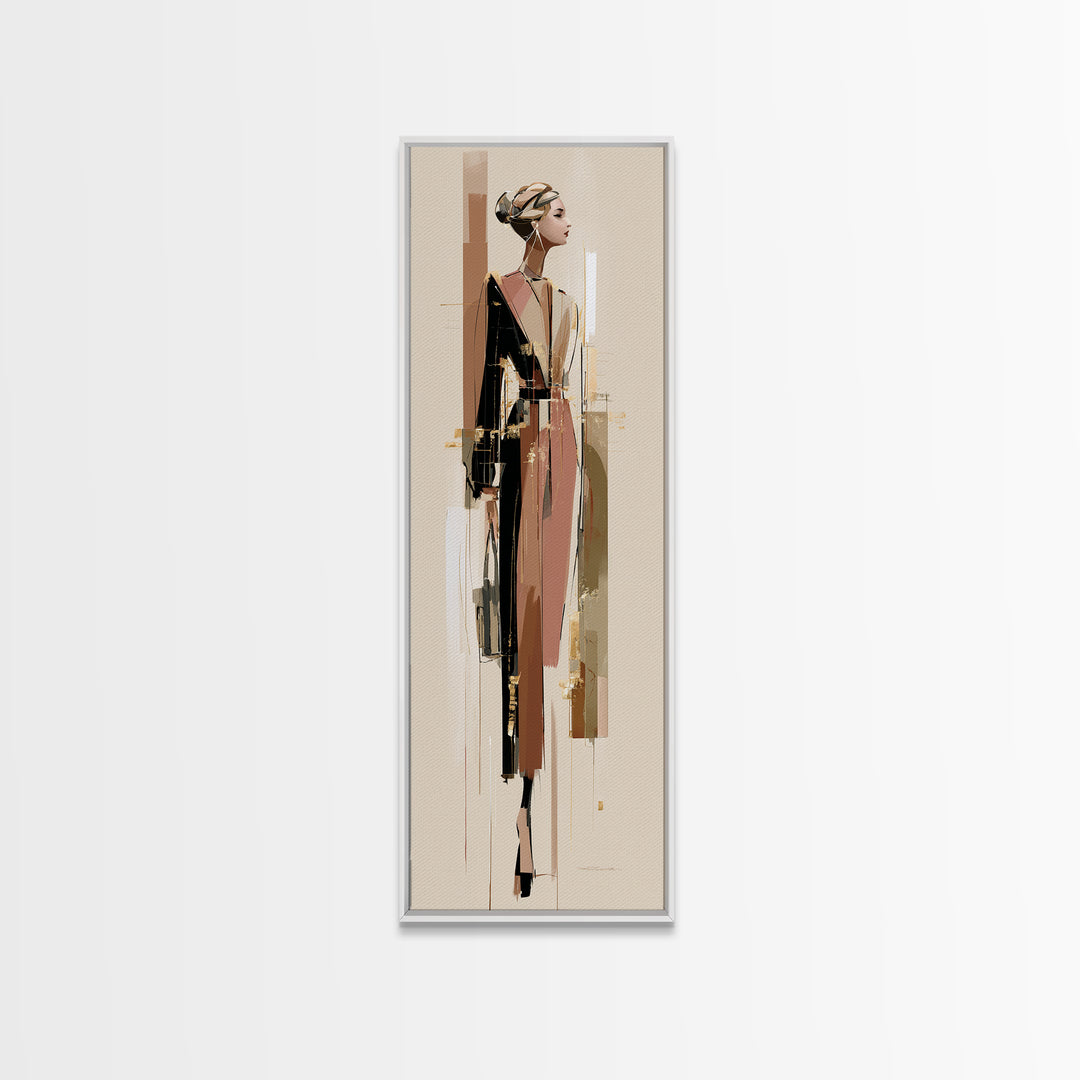 Braided Hairstyle Study Framed Canvas Print, Hair Salon Art, Black Art, Living Room Decor, Fine Art, Style, Black Girl Art, HSA-1x3-47