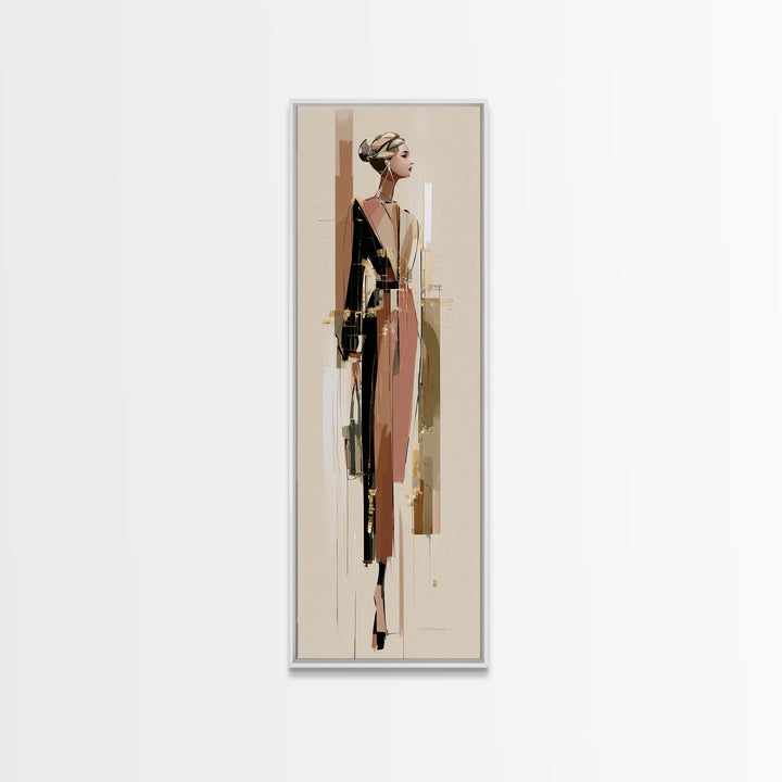 Braided Hairstyle Study Framed Canvas Print, Hair Salon Art, Black Art, Living Room Decor, Fine Art, Style, Black Girl Art, HSA-1x3-47