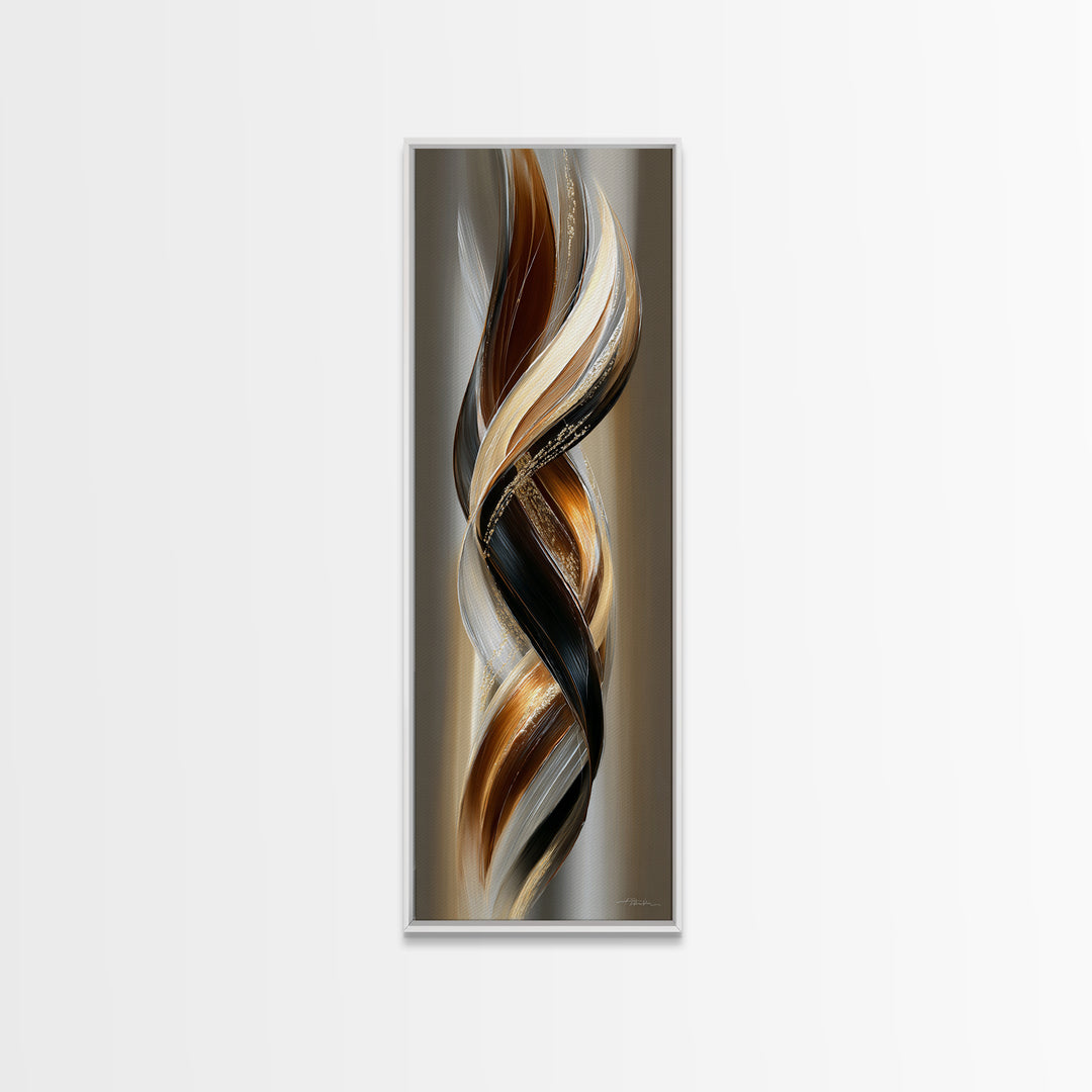 Hair Strands Turning into Abstract Ribbons Canvas Print, Hair Salon Art, Minimalist Wall Art, Living Room Decor, Abstract Art, HSA-1x3-81