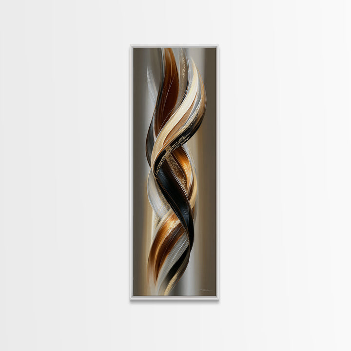Hair Strands Turning into Abstract Ribbons Canvas Print, Hair Salon Art, Minimalist Wall Art, Living Room Decor, Abstract Art, HSA-1x3-81