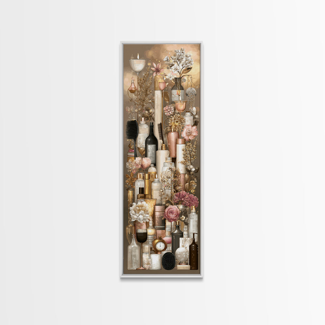 Rose Gold Salon Tool Still Life Canvas Print, Hair Salon Art, Fine Art Print, Living Room Decor, Fine Art, Style, Wall Decor, HSA-1x3-98