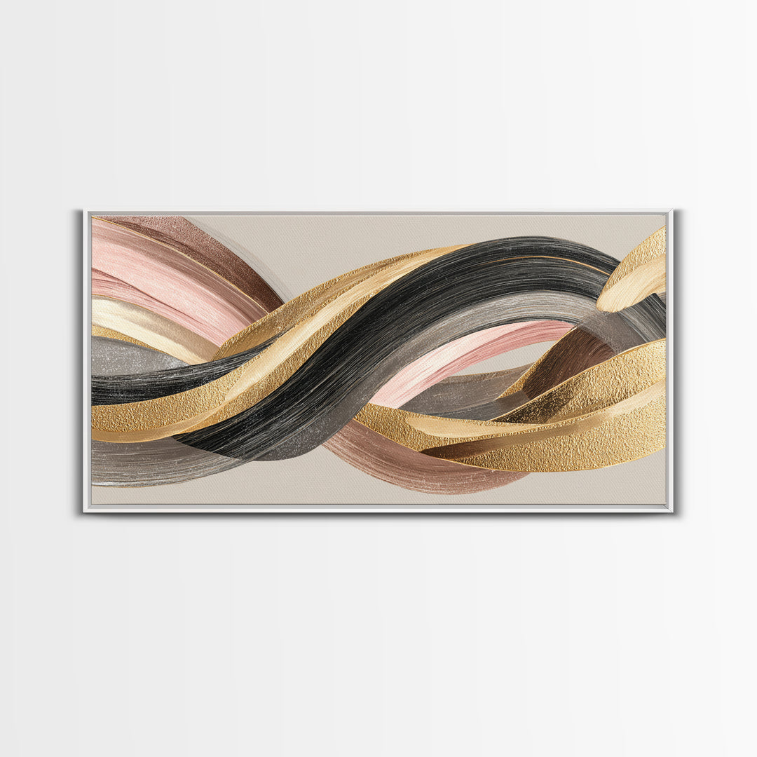 Hair Strands Turning into Abstract Ribbons Canvas Print, Hair Salon Art, Living Room Decor, Abstract Art, Style, HSA-2x1-17