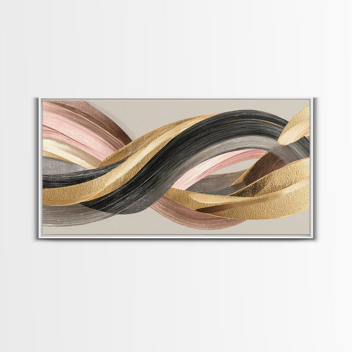 Hair Strands Turning into Abstract Ribbons Canvas Print, Hair Salon Art, Living Room Decor, Abstract Art, Style, HSA-2x1-17