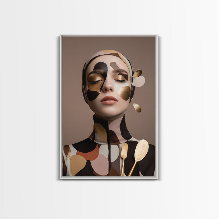 Mod 1960s Beauty Portrait Canvas Print, Hair Salon Art, Modern Decor, Living Room Decor, Fine Art, Style, Wall Decor, HSA-2x3-27