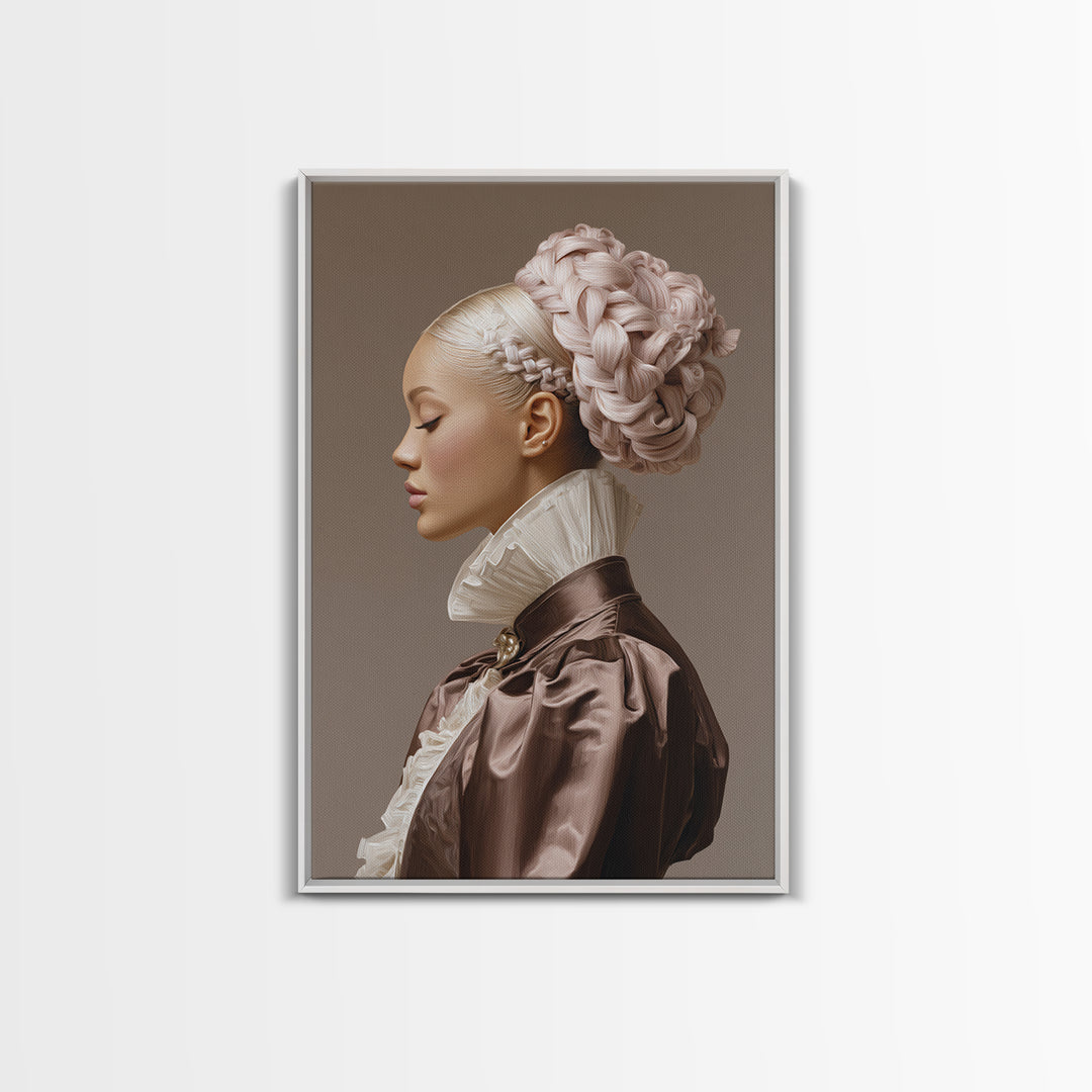Braided Hairstyle Study Framed Canvas Print, Hair Salon Art, Contemporary Art, Living Room Decor, Fine Art, Style, Modern Art, HSA-2x3-43