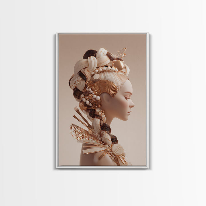 Braided Hairstyle Study Canvas Print, Hair Salon Art, Art Print, Living Room Decor, Fine Art, Style, Black Owned Art, HSA-2x3-67
