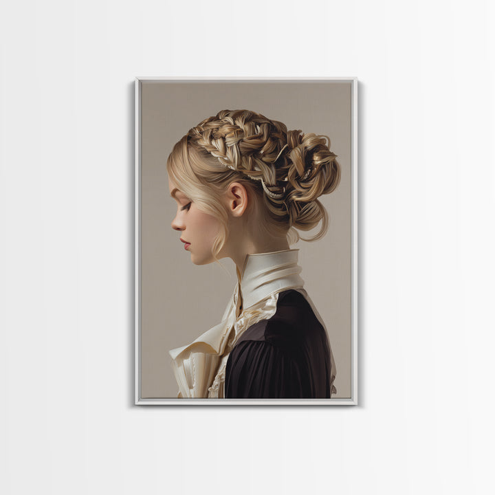Braided Hairstyle Study Canvas Print, Hair Salon Art, Black Woman Art, Living Room Decor, Fine Art, Style, Hairdresser Gifts, HSA-2x3-91