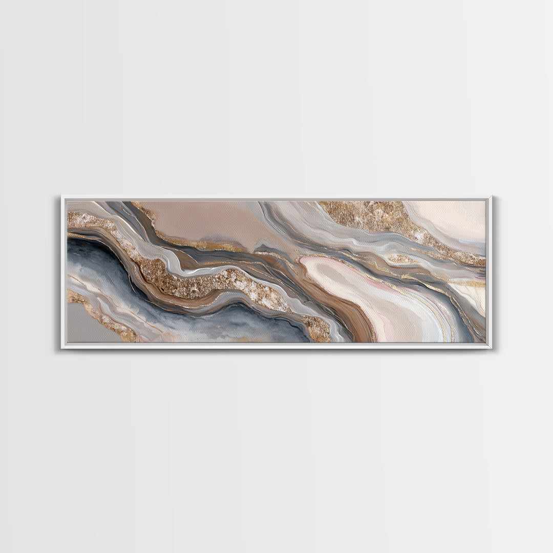Abstract Hair Strands Forming Elegant Waves Canvas Print, Hair Salon Art, Art, Living Room Decor, Abstract Art, Style, HSA-3x1-43