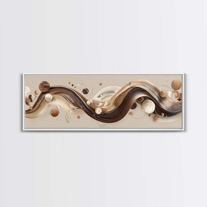 Abstract Hair Strands Forming Elegant Waves Framed Canvas Print, Hair Salon Art, Metal Wall Art, Living Room Decor, Style, HSA-3x1-67