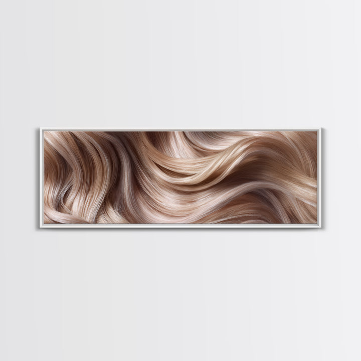 Blonde Waves Painted Canvas Print, Hair Salon Art, Art, Living Room Decor, Fine Art, Style, Black Art Prints, African Art, HSA-3x1-80