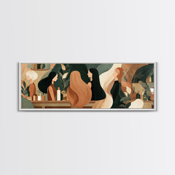 Copper Hair Silhouette Canvas Print, Hair Salon Art, Black Woman Wall Art, Living Room Decor, Fine Art, Style, Fine Art Print, HSA-3x1-98