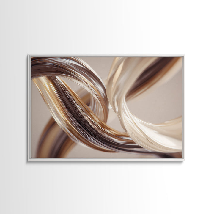 Hair Strands Turning into Abstract Ribbons Framed Canvas Print, Hair Salon Art, Digital Download Art, Living Room Decor, Style, HSA-3x2-25
