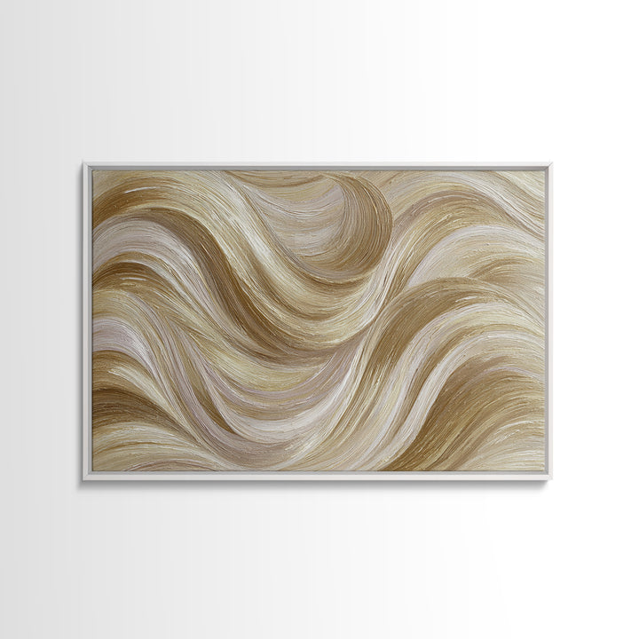 Abstract Hair Strands Forming Elegant Waves Framed Canvas Print, Hair Salon Art, Hairstylist, Living Room Decor, Abstract Art, HSA-3x2-31