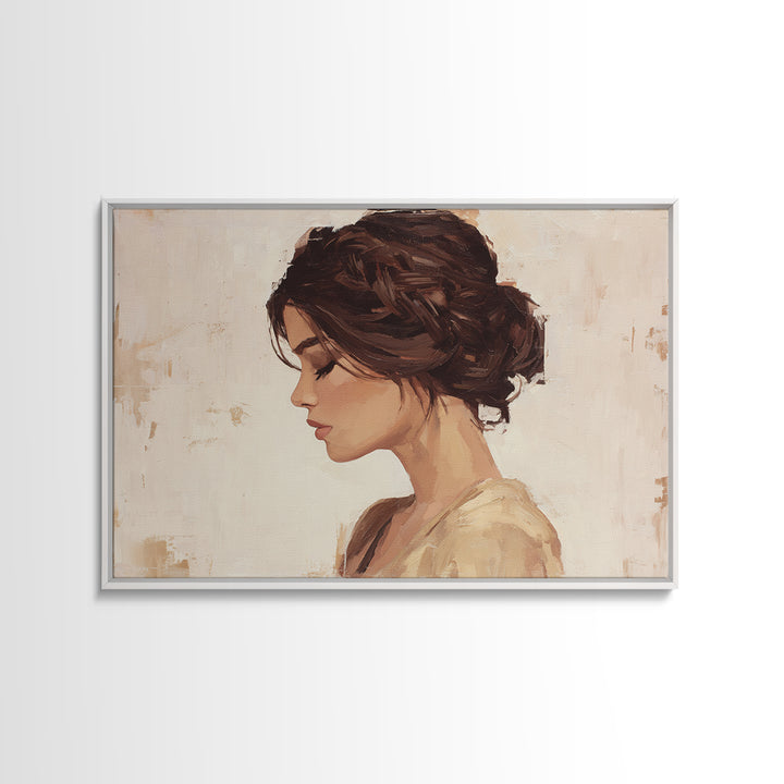 Braided Hairstyle Study Framed Canvas Print, Hair Salon Art, Gallery Decor, Living Room Decor, Fine Art, Style, Wall Art, HSA-3x2-39