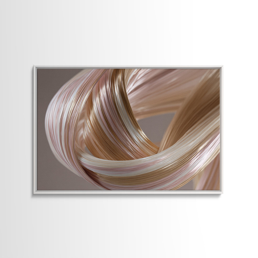 Hair Strands Turning into Abstract Ribbons Canvas Print, Hair Salon Art, Hairstylist, Living Room Decor, Fine Art, Style, HSA-3x2-49