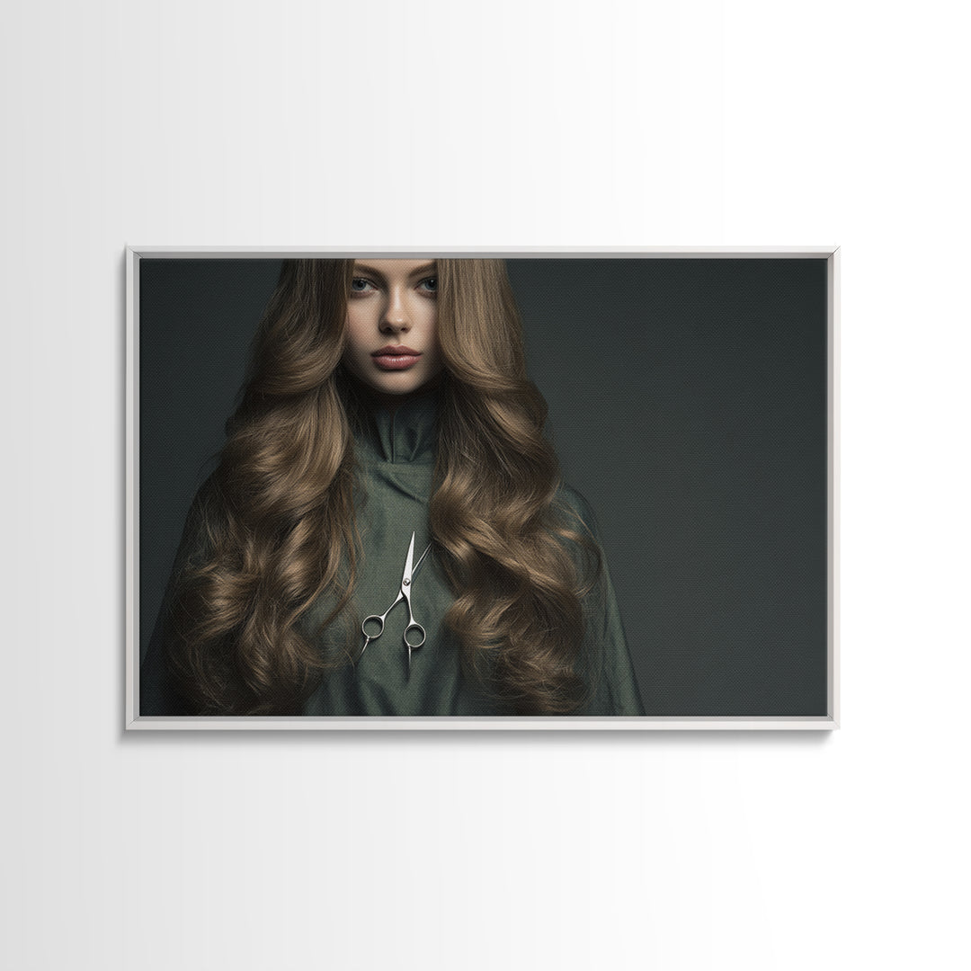 Copper Hair Silhouette Canvas Print, Hair Salon Art, Minimalist Wall Art, Living Room Decor, Fine Art, Style, Hair Stylist, HSA-3x2-62