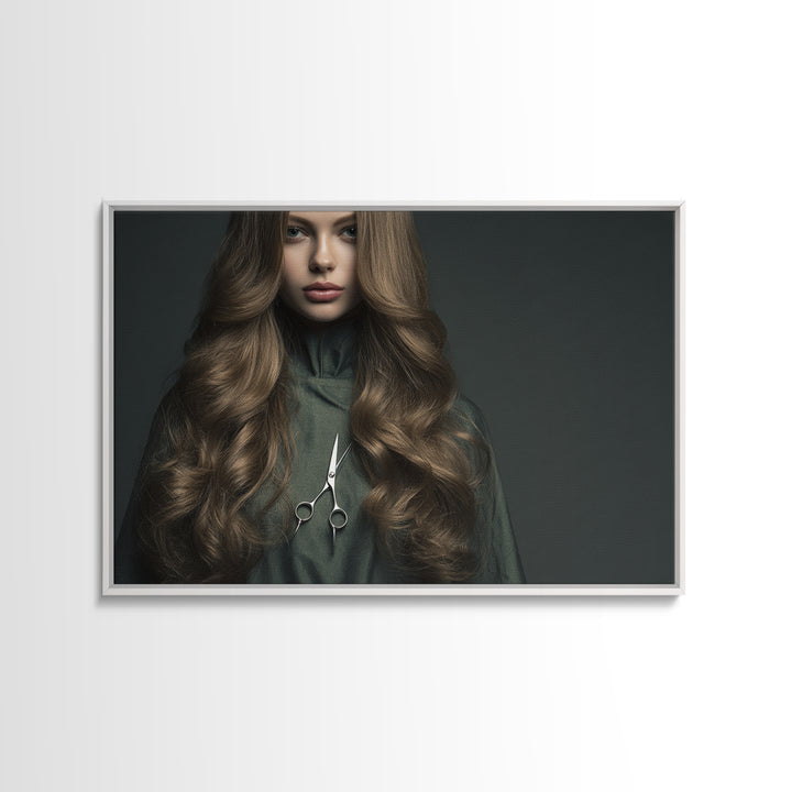Copper Hair Silhouette Canvas Print, Hair Salon Art, Minimalist Wall Art, Living Room Decor, Fine Art, Style, Hair Stylist, HSA-3x2-62