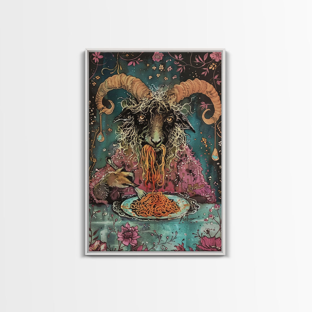 Halloween Sinister Alchemist Framed Canvas Print, Wall Art, Living Room Decor, Halloween Decoration, Spooky Art, Haunted House Art