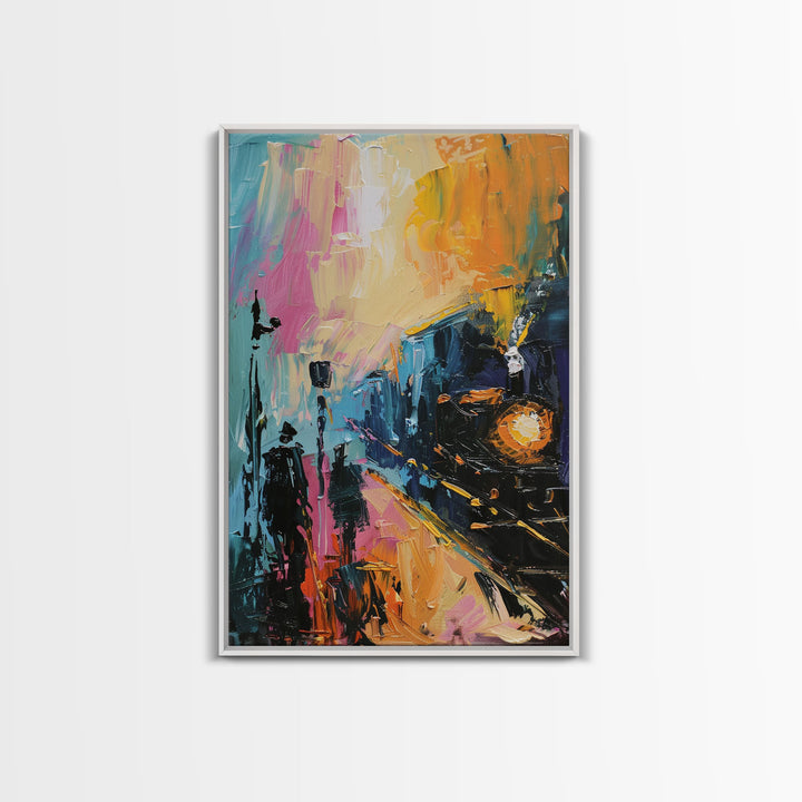 Haunted Carnival Ride at Night Framed Canvas Print, Halloween Wall Art, Spooky Home Decor, Ghostly, Haunted Amusement Park, Halloween Art