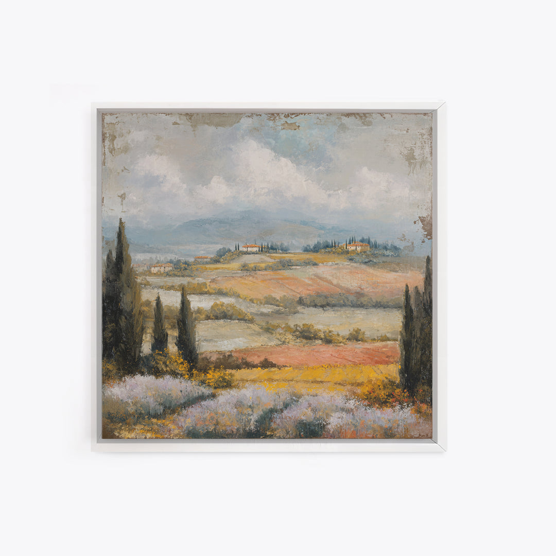 Sunset over Lavender Field Canvas Print, Impressionist Art, Landscape Wall Art, Living Room Decor, Fine Art, Impression, IMP-1x1-14
