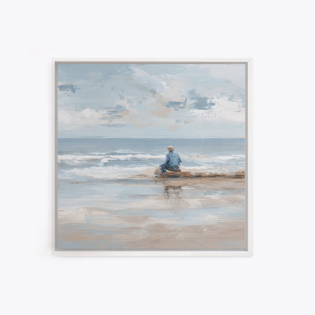 Coastal Beach Figures Canvas Print, Impressionist Art, Wall Art Framed, Living Room Decor, Fine Art, Impression, Flower Print, IMP-1x1-19