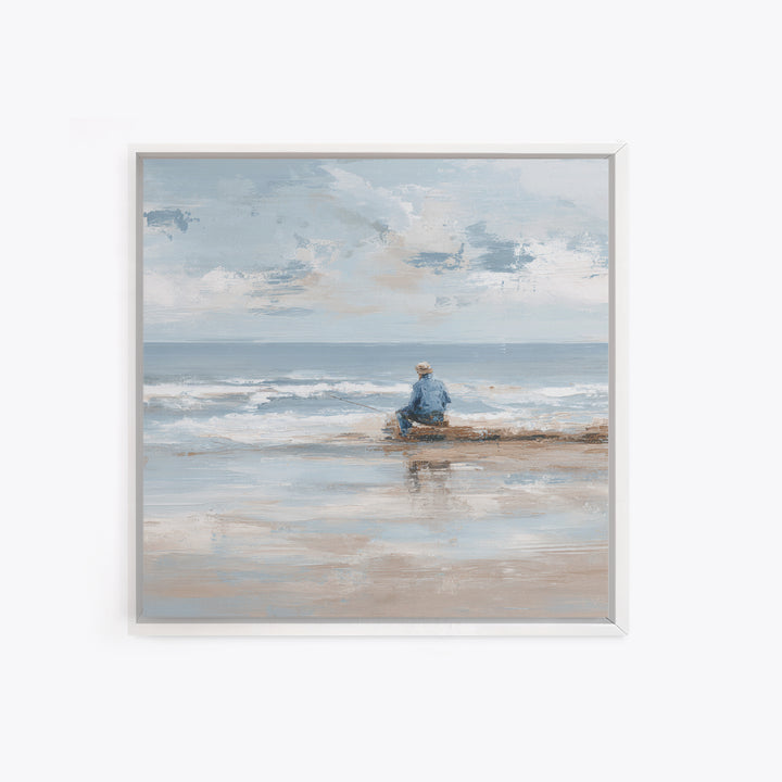 Coastal Beach Figures Canvas Print, Impressionist Art, Wall Art Framed, Living Room Decor, Fine Art, Impression, Flower Print, IMP-1x1-19
