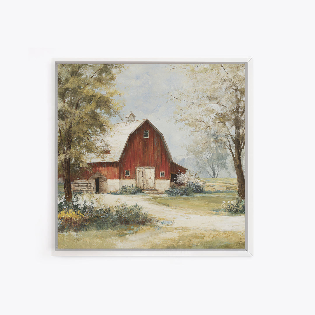 Country Lane with Flickering Sunlight Canvas Print, Impressionist Art, Floral Wall Art, Living Room Decor, Oil Painting, IMP-1x1-22
