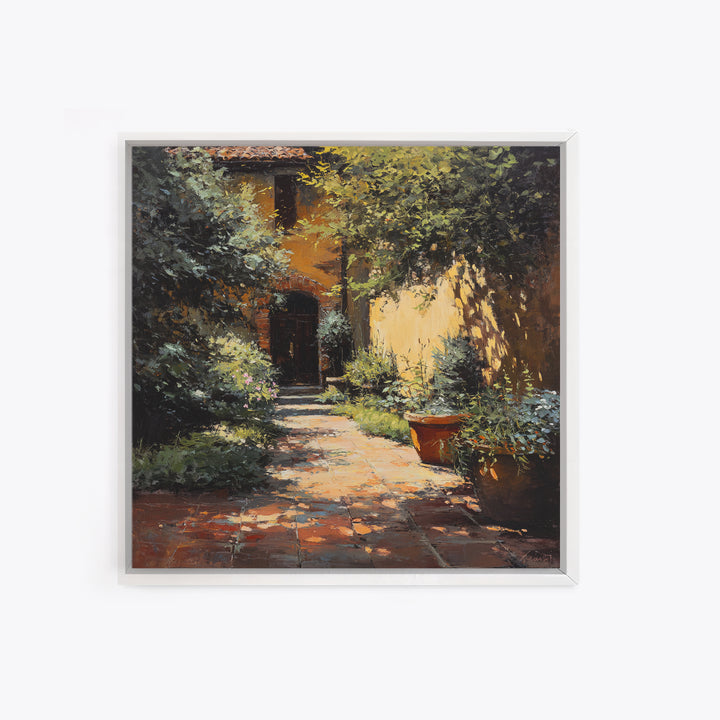 Garden Path Covered Canvas Print, Impressionist Art, Flower Print, Living Room Decor, Watercolor Art, Impression, IMP-1x1-26