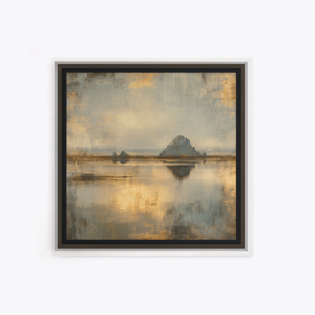 Haystacks Glowing at Golden Hour Framed Canvas Print, Impressionist Art, Oil Painting, Living Room Decor, Impression, IMP-1x1-28
