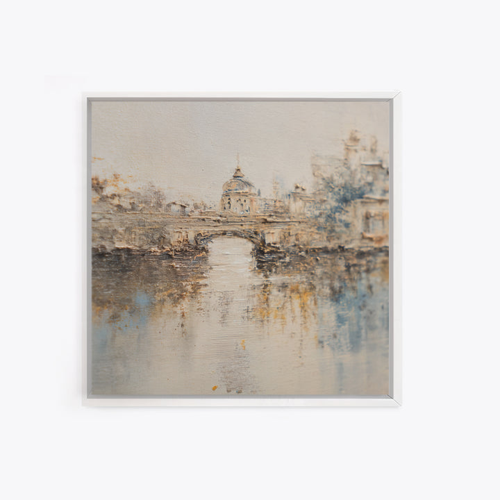 Paris Bridge Reflected Canvas Print, Impressionist Art, Living Room Wall Art, Living Room Decor, Fine Art, Impression, IMP-1x1-31