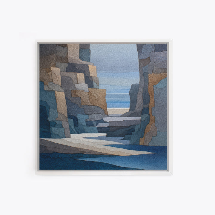 Soft Seaside Cliffs Canvas Print, Impressionist Art, Fine Art Print, Living Room Decor, Fine Art, Impression, Painting, IMP-1x1-5
