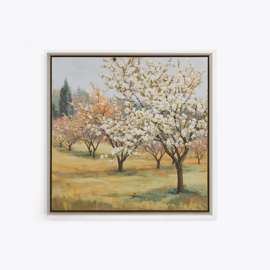 Spring Orchard with Blossoming Trees Canvas Print, Impressionist Art, Living Room Art, Living Room Decor, Oil Painting, IMP-1x1-54