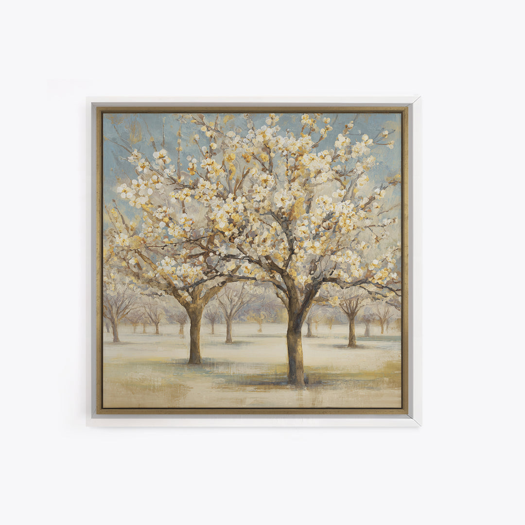 Spring Orchard with Blossoming Trees Canvas Print, Impressionist Art, Landscape Painting, Living Room Decor, Impression, IMP-1x1-6
