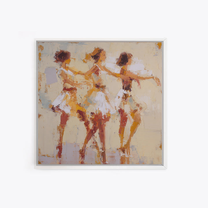 Dancers Suggested by Soft Moving Brushwork Canvas Print, Impressionist Art, Neutral Decor, Living Room Decor, Impression, IMP-1x1-63