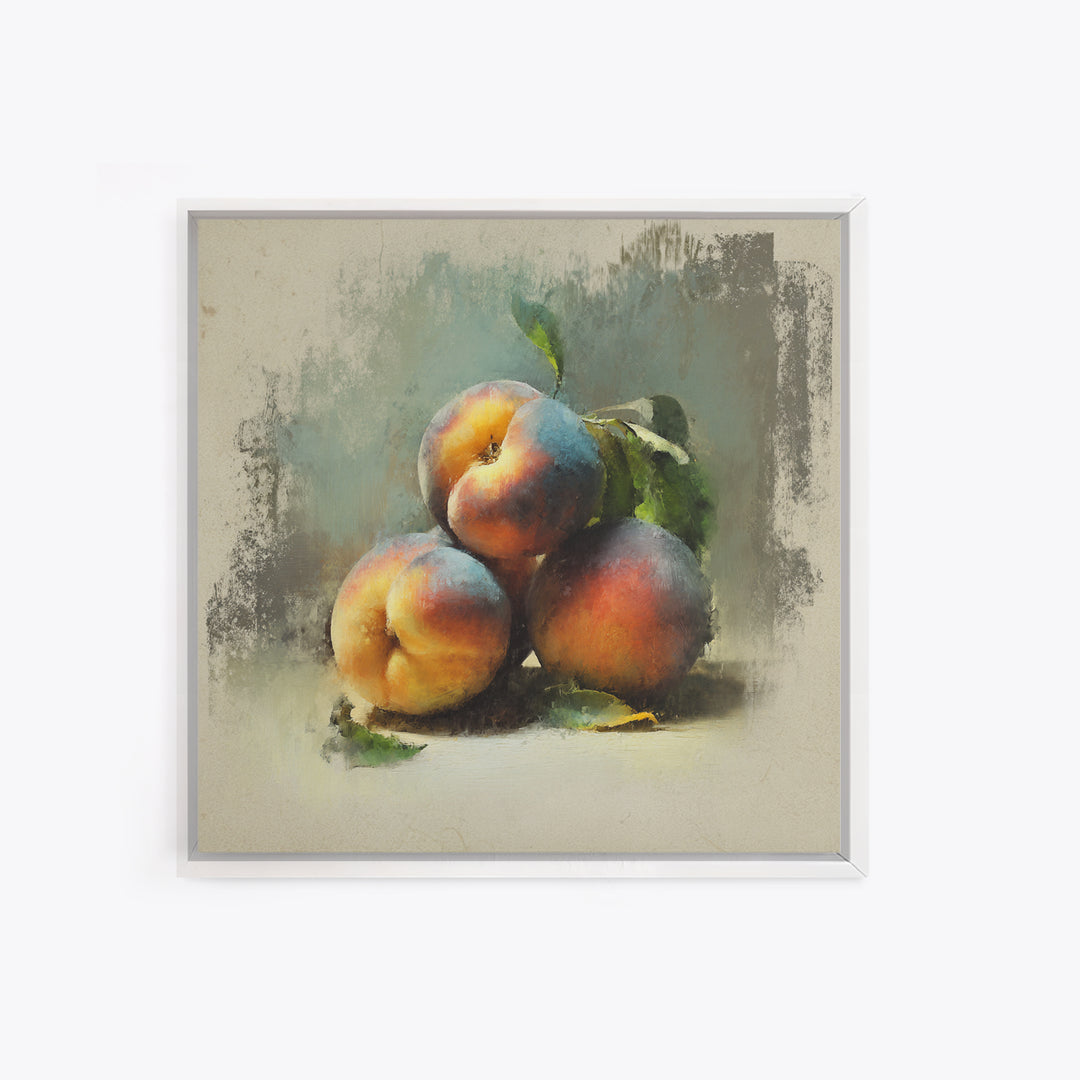 Still Life of Peaches Framed Canvas Print, Impressionist Art, Flower Print, Living Room Decor, Fine Art, Impression, IMP-1x1-71