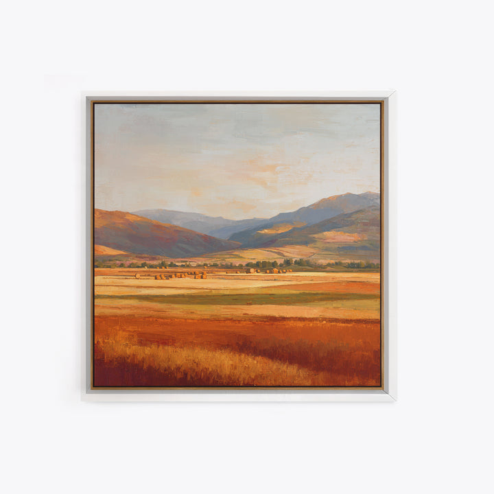 Haystacks Glowing at Golden Hour Canvas Print, Impressionist Art, Gallery Wall Art, Living Room Decor, Fine Art, Impression, IMP-1x1-76