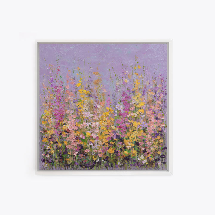 Wildflower Field in Loose Pastel Strokes Canvas Print, Impressionist Art, Fine Art Print, Living Room Decor, Impression, IMP-1x1-80