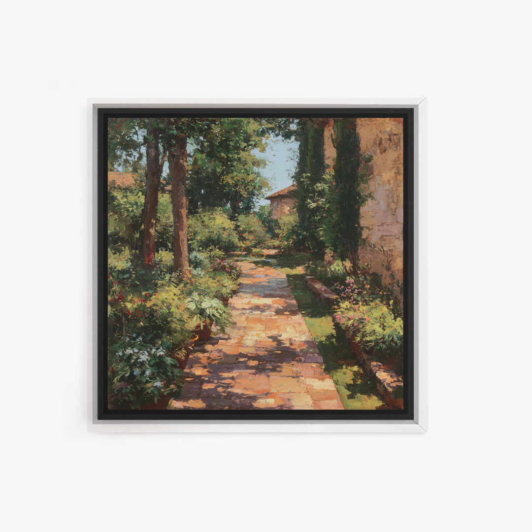 Garden Path Covered Canvas Print, Impressionist Art, Textured Painting, Living Room Decor, Fine Art, Impression, Original Art, IMP-1x1-98