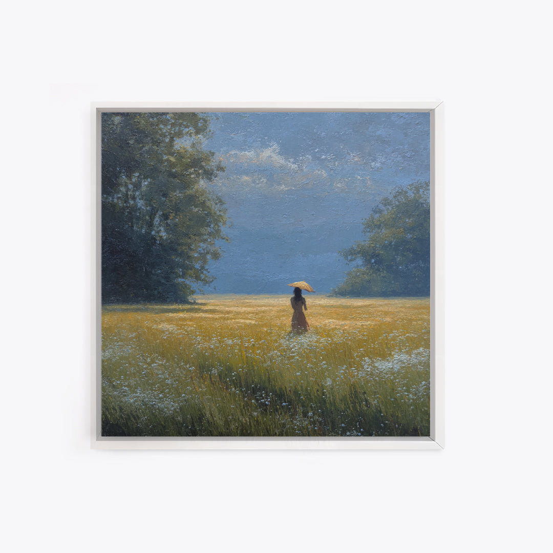 Woman with Parasol in Breezy Meadow Canvas Print, Impressionist Art, Painting, Living Room Decor, Fine Art, Impression, IMP-1x1-99