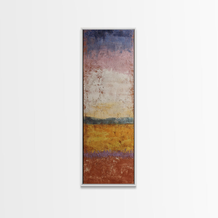 Sunset over Lavender Field Framed Canvas Print, Impressionist Art, Fine Art Print, Living Room Decor, Fine Art, Impression, IMP-1x3-50