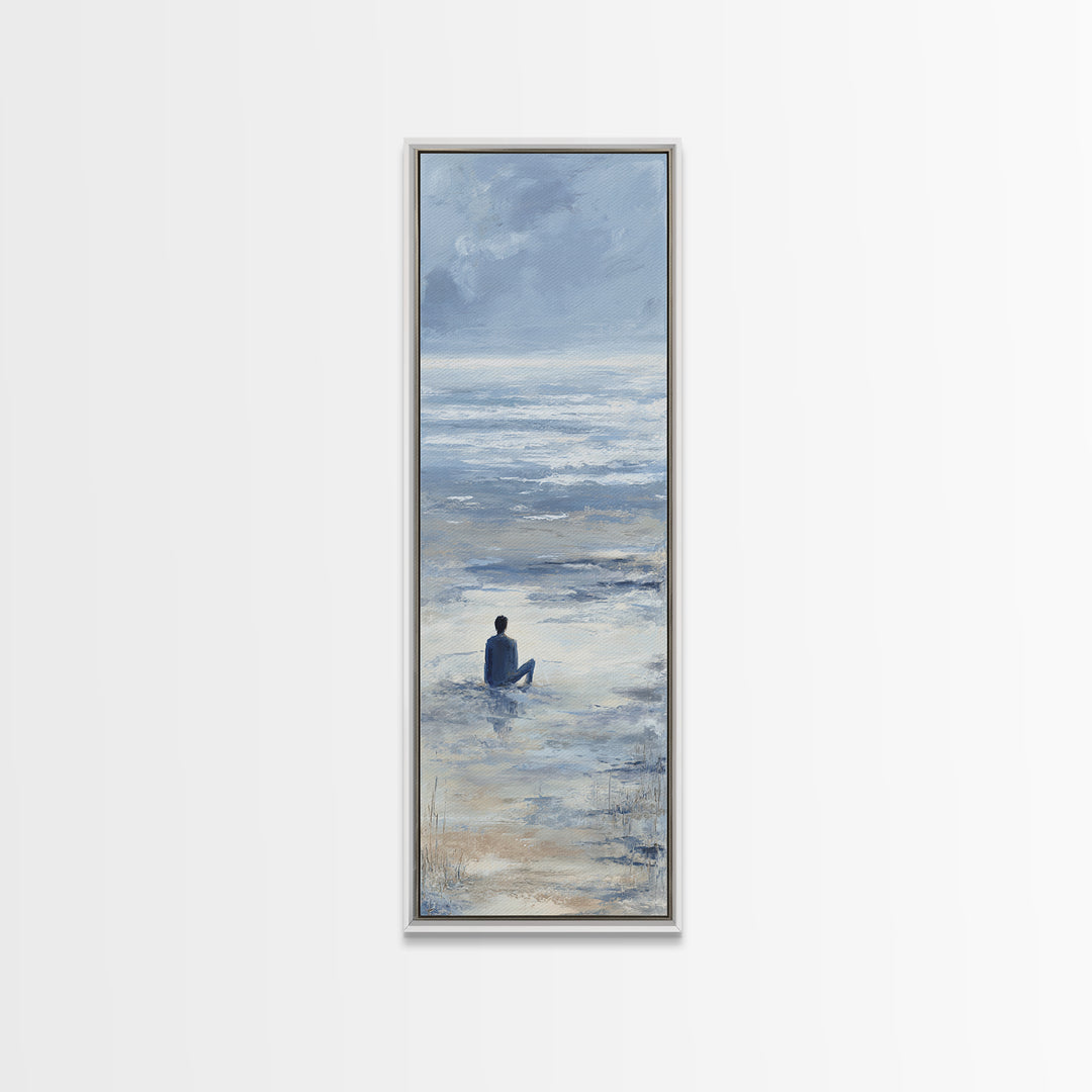 Coastal Beach Figures Canvas Print, Impressionist Art, Bedroom Decor, Living Room Decor, Oil Painting, Impression, Modern Art, IMP-1x3-7